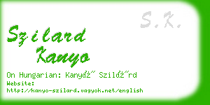 szilard kanyo business card